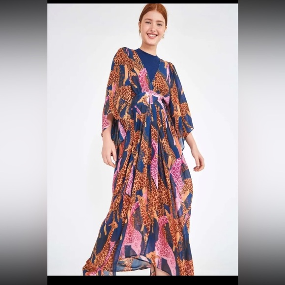 ISO Farm Rio Pink Giraffe Caftan in L or XL - Picture 1 of 3